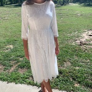 White Lace Dainty Jewels Dress Size Small